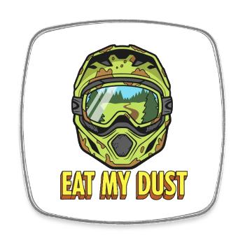 Dust Rider Helmet Art: Eat My Dust - Square fridge magnet - white - Front