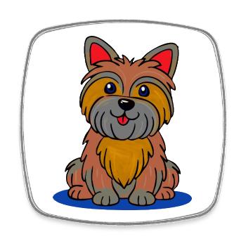 Merry Yorkie (comic) - Square fridge magnet - white - Front