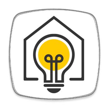 Electrician House Light Bulb Motif - Square fridge magnet - white - Front