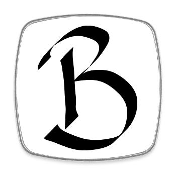 Buchstabe B - Viereckiger Kühlschrankmagnet - Weiß - Vorne