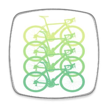 Bunte Fahrräder Fahrrad Retro - Viereckiger Kühlschrankmagnet - Weiß - Vorne