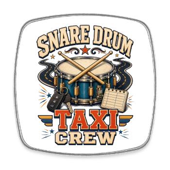 ÉQUIPE DE TAXI CAISSE CLAIRE - Magnet carré - blanc - Devant