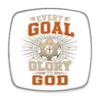 Jedes Tor Zur Ehre Gottes Christlicher Fußball - Viereckiger Kühlschrankmagnet - Weiß - Vorne