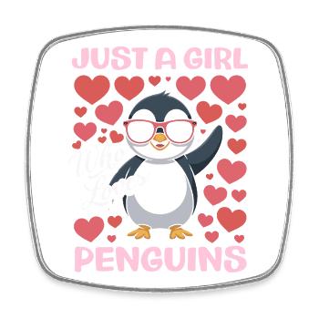 Pingouin mignon - Cadeau pour l’amoureux des manchots - Magnet carré - blanc - Devant