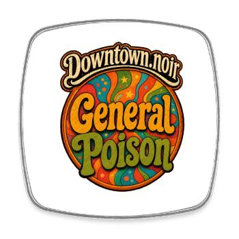 Downtown Noir General Poison Psychedelic - Viereckiger Kühlschrankmagnet - Weiß - Vorne