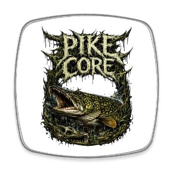 Pike Core Pike Fishing - Square fridge magnet - white - Front