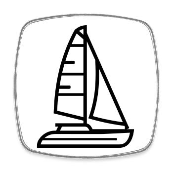 boat - Square fridge magnet - white - Front