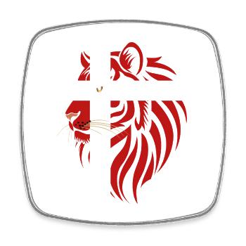 Dinamarca - Denmark - Tiger Flags - Square fridge magnet - white - Front
