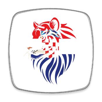 Croacia - Kroatien - Tiger-Flaggen - Viereckiger Kühlschrankmagnet - Weiß - Vorne