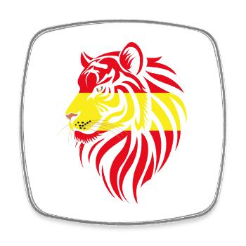 Espana - Spanien - Tiger-Flaggen - Viereckiger Kühlschrankmagnet - Weiß - Vorne