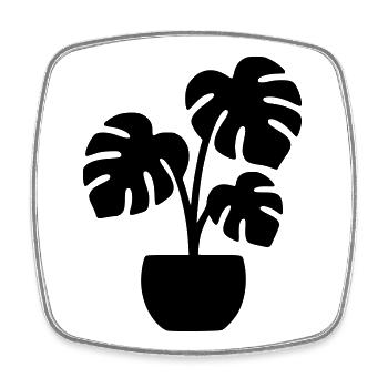 Monstera Plant Urban Jungle Plant Maman - Magnet carré - blanc - Devant