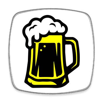 Chope à bière Icône de la bière - Magnet carré - blanc - Devant
