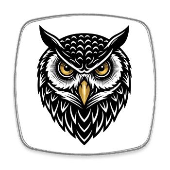 Owl Owl Mascot Logo Sport Gaming - Square fridge magnet - white - Front