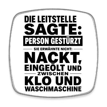 Person Gestürzt, Details Verschwiegen - Viereckiger Kühlschrankmagnet - Weiß - Vorne