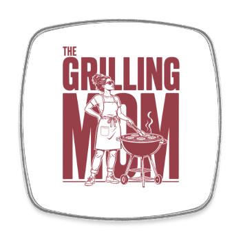 Grilling Mom Grill Mama Shirt - Square fridge magnet - white - Front