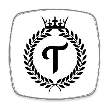 T_Lorbeer_wappen- - Magnet carré - blanc - Devant