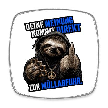 Deine Meinung direkt zur Müllabfuhr - Viereckiger Kühlschrankmagnet - Weiß - Vorne