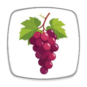 Grapes - Square fridge magnet - white - Front