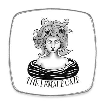 The female gaze black&white - Square fridge magnet - white - Front
