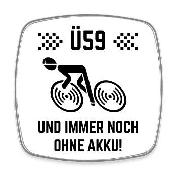Ü59 Und Immer Noch Ohne Akku! (Fahrrad Rennrad B) - Viereckiger Kühlschrankmagnet - Weiß - Vorne