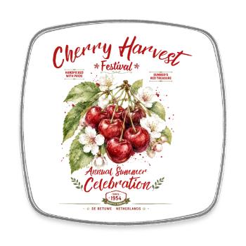 Cherry Harvest Festival Print - Square fridge magnet - white - Front
