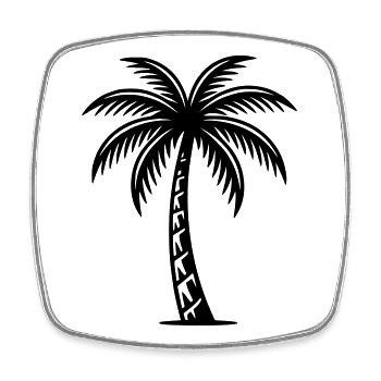 Palme - Viereckiger Kühlschrankmagnet - Weiß - Vorne