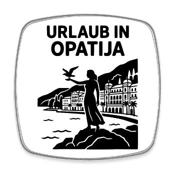 Opatija Holidays Croatia - Square fridge magnet - white - Front