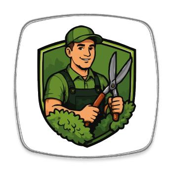 Jardinier dans le Bouclier Vert - Magnet carré - blanc - Devant