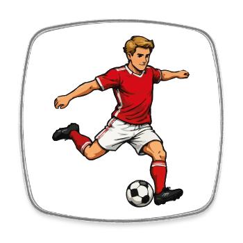 Les footballeurs en saut - Magnet carré - blanc - Devant