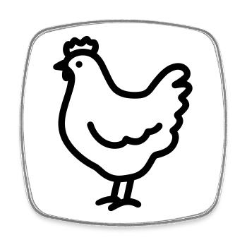 Huhn - Viereckiger Kühlschrankmagnet - Weiß - Vorne