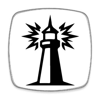 Leuchtturm Symbol - Viereckiger Kühlschrankmagnet - Weiß - Vorne