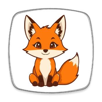 Niedlicher Fuchs Geschenk Naturliebhaber Wanderer - Viereckiger Kühlschrankmagnet - Weiß - Vorne