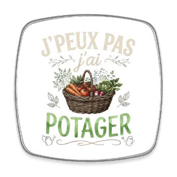 J'Ai Jardinage,J'Peux Pas J'Ai Potager Jardinier  - Magnet carré - blanc - Devant