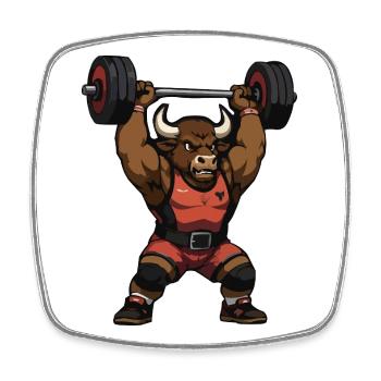 Conception d’impression Taurus Power Strongman - Magnet carré - blanc - Devant