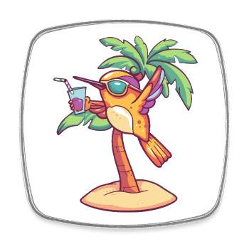 Kolibri Vogel Sommer Urlaub - Viereckiger Kühlschrankmagnet - Weiß - Vorne