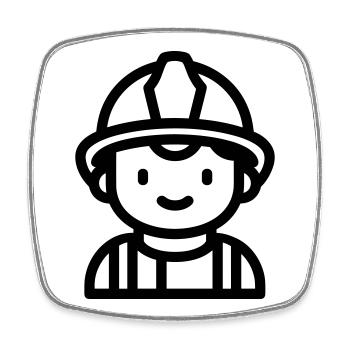 Feuerwehrmann - Viereckiger Kühlschrankmagnet - Weiß - Vorne