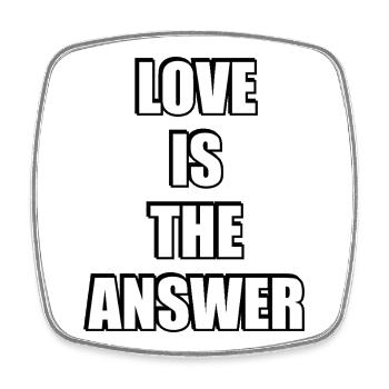 Love Is The Answer Bold Typography - Square fridge magnet - white - Front
