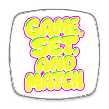 Set de jeu Match Tennis Shirt, style néon - Magnet carré - blanc - Devant
