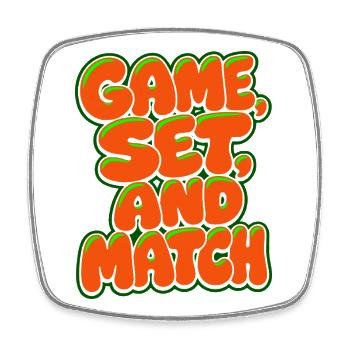 Set de jeu : maillot de tennis de match, style terre battue - Magnet carré - blanc - Devant