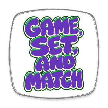 Ensemble de jeu Maillot de tennis de match, style tennis sur gazon - Magnet carré - blanc - Devant