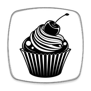 Cupcake - Magnet carré - blanc - Devant
