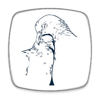 LE PROTECTEUR - Magnet carré - blanc - Devant