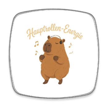Hauptrollen-Energie Capybara - Viereckiger Kühlschrankmagnet - Weiß - Vorne