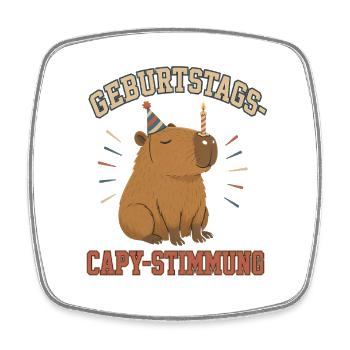 Geburtstags-Capy-Stimmung - Viereckiger Kühlschrankmagnet - Weiß - Vorne