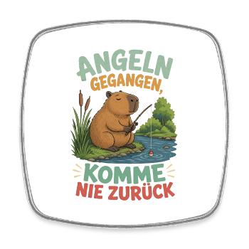 Angeln gegangen – komme nie zurück - Viereckiger Kühlschrankmagnet - Weiß - Vorne