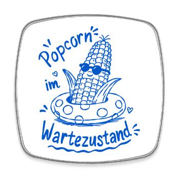 Popcorn Waiting Mode Summer Doodle - Square fridge magnet - white - Front