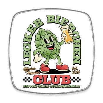 Lecker Bierchen Club Bier Bierliebhaber - Viereckiger Kühlschrankmagnet - Weiß - Vorne