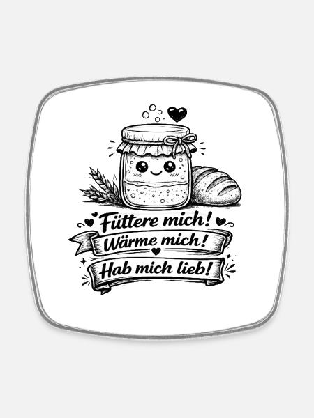 Kuscheljam Motiv Sauerteig Herz - Viereckiger Kühlschrankmagnet - Weiß