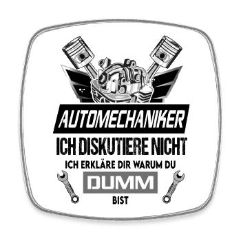 Automechaniker Spruch Grafik KFZ Mechaniker - Viereckiger Kühlschrankmagnet - Weiß - Vorne
