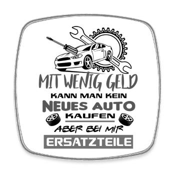 Ersatzteile Spruch Auto Humor KFZ Mechaniker - Viereckiger Kühlschrankmagnet - Weiß - Vorne